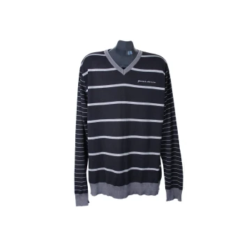 Пуловер мужской черный в полоску GARCIA DENIM, L