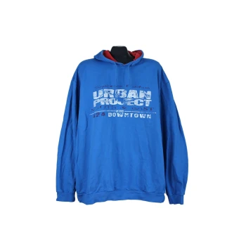 Толстовка с капюшоном синяя мужская REJECT, 3XL