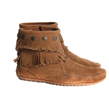 Ботильоны замшевые женские с бахромой MINNETONKA 38 размер