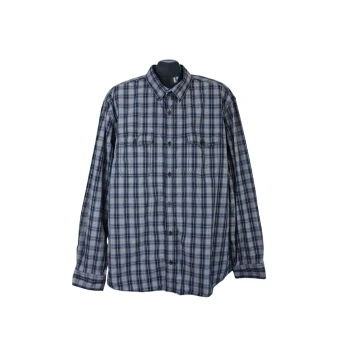 Рубашка серая приталенная в клетку мужская SLIM FIT S.OLIVER, XL 
