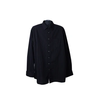 Рубашка черная в полоску мужская EASY CARE CHARLES VOEGELE, XL