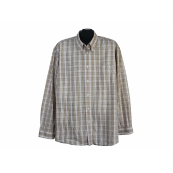 Рубашка бежевая в клетку мужская LUCIANO, XXL