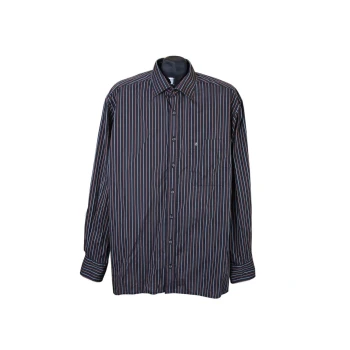 Рубашка черная в полоску мужская BLACK LINE EXCELLENT ETERNA, XL 