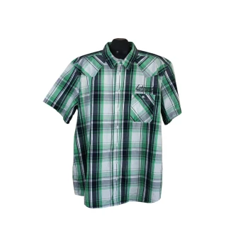Рубашка мужская зеленая в клетку IDENTIC, XXL