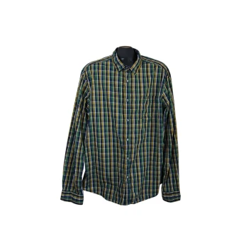 Рубашка зеленая в клетку мужская ESPRIT, XL 