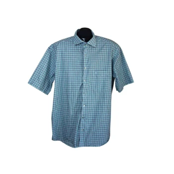 Рубашка мужская зеленая в синюю клетку COMFORT FIT ETERNA, XL