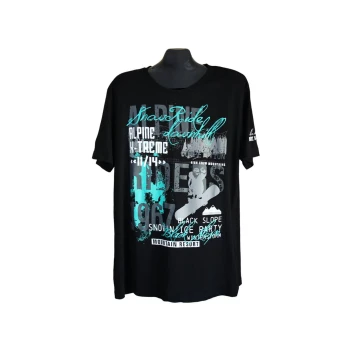 Футболка черная с принтом мужская MUCH MORE, L