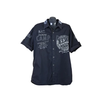 Мужская черная рубашка CAMP DAVID, XL