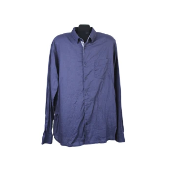 Рубашка льняная синяя мужская LIVERGY, XL