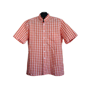 Мужская оранжевая рубашка в клетку OLYMP TENDENZ, XL 