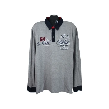 Мужское серое поло с длинным рукавом BPC SELECTION, XL