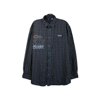 Мужская черная рубашка в клетку CANDA, 7XL