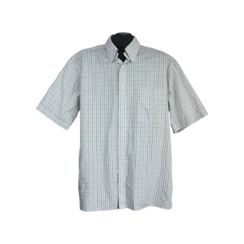 Мужская бежевая рубашка в клетку ETERNA EXCELLENT, L 