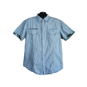 Рубашка мужская голубая в клетку ANGELO LITRICO SLIM FIT, L