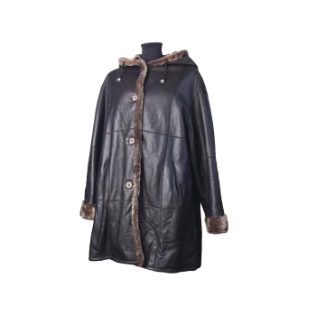 Дубленка натуральная с капюшоном из меха мутон ZEILER, XXXL