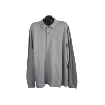 Мужское серое поло с длинным рукавом LACOSTE, XL