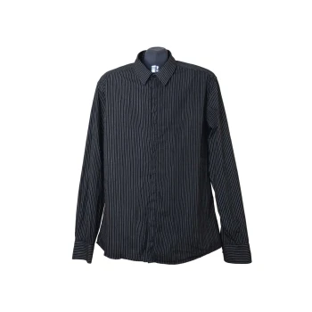 Мужская черная рубашка в полоску REVIEW, L