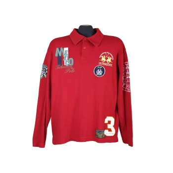 Поло женское красное с длинным рукавом LA MARTINA, XL