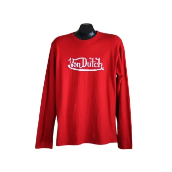 Мужской красный лонгслив VON DUTCH, M