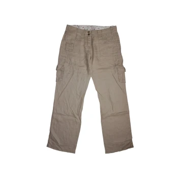 Женские коричневые льняные брюки TOM TAILOR, L