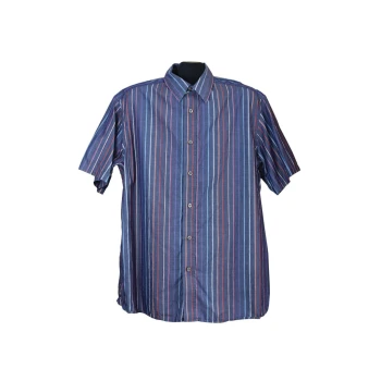 Мужская фиолетовая рубашка в полоску MARKS & SPENCER AUTOGRAPH, L     