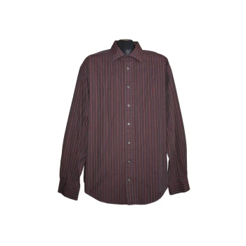 Мужская коричневая рубашка в полоску YVES SAINT-LAURENT