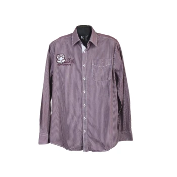 Рубашка мужская бордовая в полоску ENGBERS, XL