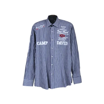 Рубашка мужская синяя в клетку CAMP DAVID, L  