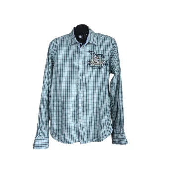 Рубашка мужская зеленая в клетку CAMP DAVID, L  