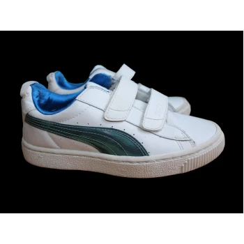 Детские белые кожаные кроссовки PUMA на мальчика 9-11 лет