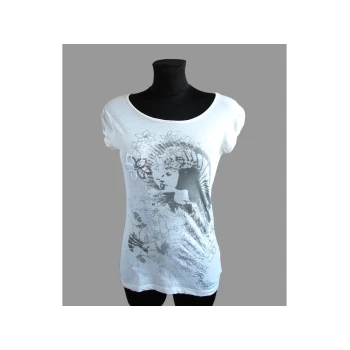 Женская белая футболка с принтом DENIM, XS