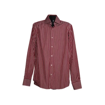 Мужская красная рубашка в полоску HUGO BOSS, L