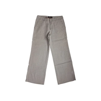 Женские бежевые льняные в полоску брюки MONTON, S