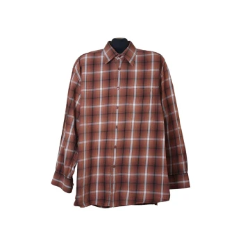 Мужская коричневая рубашка в клетку BIAGGINI, XXL