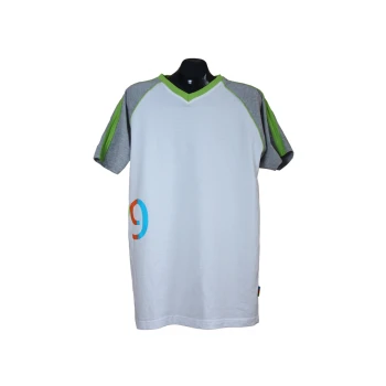 Мужская белая с зеленым футболка на высокий рост, L