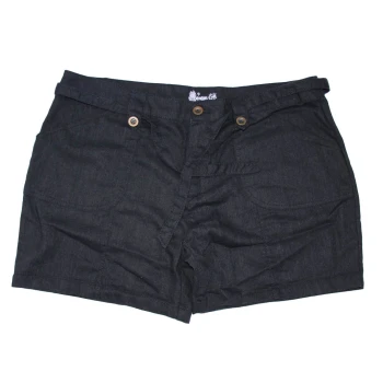 Женские черные льняные мини шорты DENIM, XXL