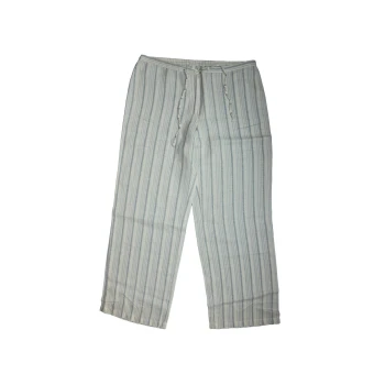 Женские серые в полоску льняные брюки BENETTON, XL