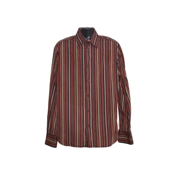 Мужская коричневая рубашка в полоску H&M, L