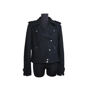 Женская черная шерстяная куртка весна осень RIVER ISLAND, L