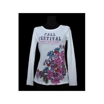 Женский белый лонгслив с принтом L.O.G.G. by H&M, S