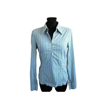 Женская зеленая рубашка в полоску BENETTON, L