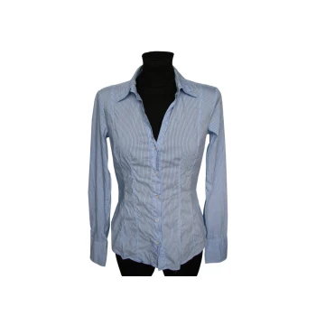 Женская голубая рубашка в полоску BENETTON, S