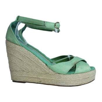 Женские зеленые босоножки на танкетке PLATO 38 размер
